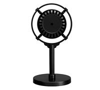 BONKZEBU Classic Retro Plastic Microphone Prop, Great for Pretend Play and Karaoke, Ideal for Vintage Theme Parties, Lightweight and Unique, Includes 1 Microphone and 1 Base (Black)