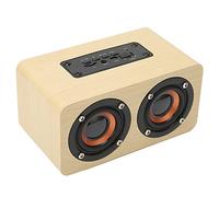 BONKZEBU Classic Retro Speaker Built in Mic High Power Subwoofer for Hands Free Calls Vintage Wireless Speaker Supports Memory Card USB AUX MP3 (Yellow wood grain (export))