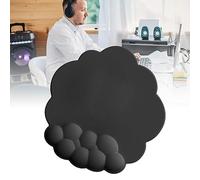 BONKZEBU Cloud Mouse Pad Wrist Support Cute Ergonomic Palm Rest for Computer PC Gaming, Memory Foam Prevent Sliding for Men Women Non Slip Bottom 10.4 X 9.8 X 0.8in (Black)
