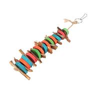 BONKZEBU Colorful Chewing Toys Natural Wood Bark for Stress Relief Suitable for Small Medium Birds 1 Unit