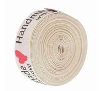 BONKZEBU Cotton Hand Made Fonts Ribbon for Gift Packaging, Ideal for Wedding, Celebration, Crafting, and Card Making, 1.5cm (Handmade Hearts)