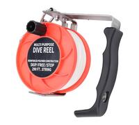 BONKZEBU Dive Reel Compact Multipurpose Diving Line Reel 290FT for Cave Diving ABS Stainless Steel Equipment (Orange)