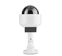 BONKZEBU Dummy Security Camera Fake CCTV Dome Shape Solar Powered With Flashing LED Light Surveillance Camera For Home Warehouse Indoor Outdoor Use White