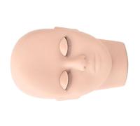 BONKZEBU Eyelash Mannequin Head Lifelike Double Layer Extension Training Face for Lash Technicians Rubber Dark Brown 6.9 X 4.2in (Pink)