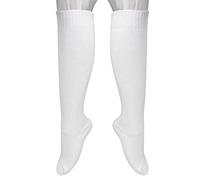 BONKZEBU Fencing Socks Thickened Cotton Unisex Protective Fencing Stockings for Epee Sabre and Foil Women Men White (M)