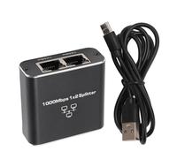 BONKZEBU Gigabit Ethernet Splitter Efficient 2 Port 1000Mbps RJ45 LAN Adapter for Extended Network Connections