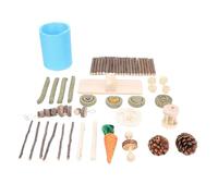 BONKZEBU Guinea Pig Enrichment Chew Toy Set Fun & Safe Chewable Toys for Teeth Care Playtime for Small Animals Birch Wood 30 Accessories