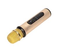 BONKZEBU Handheld K6L Wireless Microphone Portable Cordless Mic for Birthday Party, 32GB Storage Support, Surrounding Sound Effects (Gold)