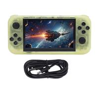 BONKZEBU Handheld Retro Game Console, 5 Inch IPS Screen 2GB DDR4 USB C Portable Video Game Console 64GB for Linux, Double 3D Joysticks RGB Lighting, OCA Full Lamination Eye Care (Transparent Yellow)
