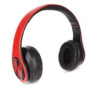 BONKZEBU Headset Foldable Wireless Over Ear Headset with Strong Bass, 5.0 Chip, Comfortable Earmuffs, for Cellphone PC Travel Game (Red and Black)