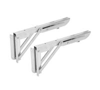 BONKZEBU Heavy Duty Folding Shelf Bracket | Durable Stainless Steel Bracket for Garages Workshops RVs | Wall Mounted Table | 1 Pair 9.45in