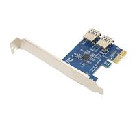 BONKZEBU High Stability PCI E Riser Card Powerful Chip Easy Installation for Bitcoin Ethereum Mining 1x2 PCI E Splitter (Blue Board)