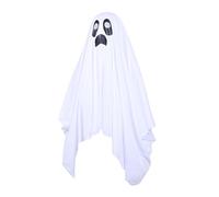 BONKZEBU Horror Spooky Ghost Costume White Nylon Cloak for Holiday Cosplay Party Performance, Lightweight for Various Activities (L)