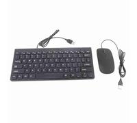 BONKZEBU Keyboard and Mouse Wired,Ultra Thin USB Wired Keyboard and Mouse Set, Plug and Play Compact Design with Durable Cable, for PC Laptop Office Work Entertainment (Black)