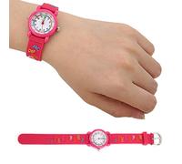 BONKZEBU Kids Cartoon Watch Adorable Letter Pattern Children Wrist Watch Time Recognition Tool for Rose Red