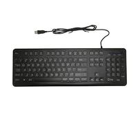 BONKZEBU Large Print Wireless Keyboard, Adjustable Backlight, Eye Strain Relief, USB, 104 Keys