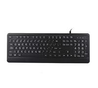 BONKZEBU LED Backlight Multimedia USB Keyboard for Elderly with Problems Ideal for Dim Lighting Environment and Comfortable Typing for Systems White 104 Buttons ABS