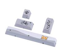 BONKZEBU Little Gray Dog Pattern Keycaps for Mechanical Keyboard, Exquisite Cute ESC Space Enter Numpad Key Caps for DIY Enthusiasts (Greyhound 4 keys)