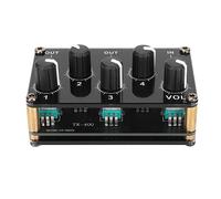 BONKZEBU Low Noise 4 Channel Stereo Line Mixer Mini Mixer for Mixing Instruments CD Players Black