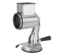 BONKZEBU Manual Cheese Grater Shredder, Stainless Steel Kitchen Hand Crank Grinder with 5 Interchangeable Blades and Handle for Vegetable Nut Potato, Multifunction Manual FoodGrater (Silver)