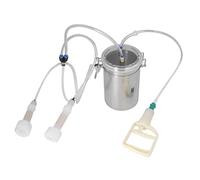 BONKZEBU Manual Milking Machine 2000ml Effort Saving Control, Stainless Steel Bottle Portable Milking Kit, 2L Goat Milking Machine, Cow Milking Machine Portable for Milk Plant Farm