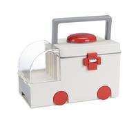 BONKZEBU MedicineStorage Box PP AS Ambulance Shaped, Portable Aid Kit Container, Emergency MedicineOrganizer with Handle for Home, Portable Ambulance Shaped Aid Kit