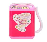 BONKZEBU Mini Simulation Washing Machine Electric Make Up Brush Washing Machine Highly Design with Dehydration Function for Cleaning Makeup Brushes and Tools Plastic Red or Rose (Rose Red)