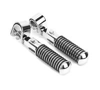 BONKZEBU Motorcycle Foot Pegs Heavy Duty Rubber Coated Anti Slip Footrest Mount with 1in Clamp for HarleyDavidsonHondaYamaha Cruiser Touring Bikes Engine Guard Black (Stainless Steel Color)