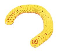 BONKZEBU Numbered Tag Durable Round Labels for Beekeeping Husbandry, 50Pcs for Farm Livestock Management ABS, Red/Blue (1-50/pack)