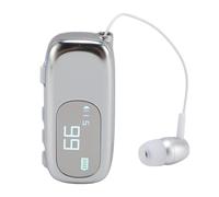 BONKZEBU On Headset with LCD Digital Power Display, Ergonomic Retractable Wireless Headset for Driving Business, Retractable On (Electroplated Bright Silver)