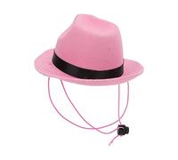 BONKZEBU Pet Cowboy Hat, Adjustable Size with Button Light Breathable Polyester, Funny Pet Cowboy Hat, Cute Dog Cat,for Small Dogs Cats Rabbits Western Party Costume Role Play (Pinkish)