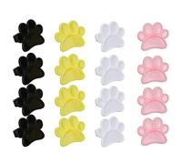 BONKZEBU Plastic Nail Polish Ring Tray, 40 Piece Set, Salon Gel Nail Polish Palette Holder, Art Tool - Cute Footprint Shape Wearable Palette for Home DIY Art [Pink/White/Black/Yellow]