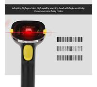 BONKZEBU Portable Wireless Barcode Scanner Reader Long Life High Sensitivity for IOS Dual Connection Modes for Supermarket Department Store ", Material: ABS + Silicone, Color: Blue (Yellow)