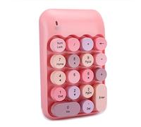 BONKZEBU Portable Wireless Numeric Keypad Vintage Round Cap Num Keyboard 18-Keys for Financial Accounting and Students