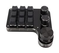 BONKZEBU Programmable Mini Keypad with RGB Backlit Blue Switch, 9 Key Mechanical Keyboard and 3 Knobs, Suitable for Gamers and Office Workers, Acrylic Material