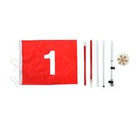 BONKZEBU Putting Green Flagpole and Hole Cup Set Professional Adjustable Removable 5 Sections Training Accessory with Red Flag for Outdoor Practice Nylon Cloth Flag Fiber Rod Body