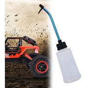 BONKZEBU RC Nitro Fuel Filler Bottle Aluminum Alloy Straw Lightweight Durable Refill Container for Remote Control Model Cars 250ML White Plastic