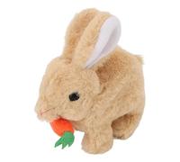 BONKZEBU Realistic Interactive Bunny Toy Plush for Birthday Gift, Lifelike Hopping Bunny Toy with Sound for Kids, Portable Playmate for On the Go Fun (Yellow)