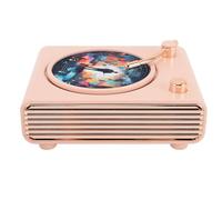 BONKZEBU Record Player SpeakerVintage HIFI Sound QualitySmall Wireless Speaker for Kitchen BathroomLiving RoomABSMaterial (Roseate)