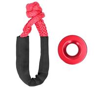 BONKZEBU Recovery Ring Kit Durable Soft Shackle Rope Aluminium Alloy Snatch Ring for ATV SUV Truck, High Strength for Camping & Mountaineering (Red)