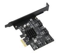 BONKZEBU Riser Card Black ABS 4 Port Adapter Hard Drive Card Support for PM Plug and Play for Desktop Computer Accessories