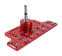 BONKZEBU Shelf Pin Hinge Jig 2 in 1, Self Contained Clamping All Metal Cabinet Hardware Tool, Drill Guid e with 7 Drilling Bits, Cupboard Shelf Hole Jig, Cabinet Shelf Hole Jig