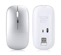 BONKZEBU Slim Wireless Mouse Elegant Design 2.4G DPI Adjustment M40 for 10 Black/Silver 1pc (Silver)