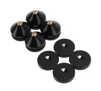 BONKZEBU Speaker Isolation Feet Aluminum Alloy Vibration Absorber Spike for Enhancing Sound Performance CD DVD Player Amplifier, 4 Set for Speakers and Amplifiers (Black)