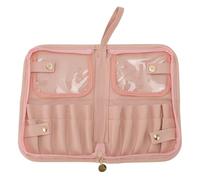 BONKZEBU Stand Up Makeup Brush Bag, Water Resistant PU Leather 20 Pockets | Foldable Makeup Brush Case, Stand Up Design, Compact Travel Cosmetic Organizer for Artists