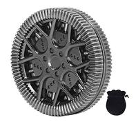 BONKZEBU Stress Relief Slider , Magnetic Push Slider Toy with Hub Pattern for Anxiety Relief, Stress Reduction, ADHD, OCD, Autism, Suitable for Home, Office, Travel (Silver Black)