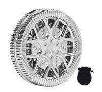 BONKZEBU Stress Relief Slider , Magnetic Push Slider Toy with Hub Pattern for Anxiety Relief, Stress Reduction, ADHD, OCD, Autism, Suitable for Home, Office, Travel (Silver)