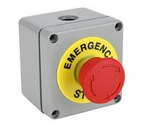 BONKZEBU Switch Box 1 Button Emergency Stop Control Operation Box IP66 DustproofWaterproof 80x75x60, Emergency Stop Button, Emergency Shut Off Switch, Emergency Stop Switch (80 * 75 * 60)