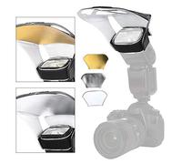 BONKZEBU Top Flash Light Reflector Board Set for SLR Camera, Soften Strong Lighting, Lightweight and Compact, Various Occasions, Plastic Material, Silver White Golden