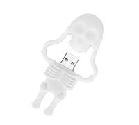 BONKZEBU Unique White Skull for Easy Plug and Play Operation, Compatible with Various Systems, Ideal for Music, Photos, and Movie Storage, Great Tech Enthusiasts (128GB)